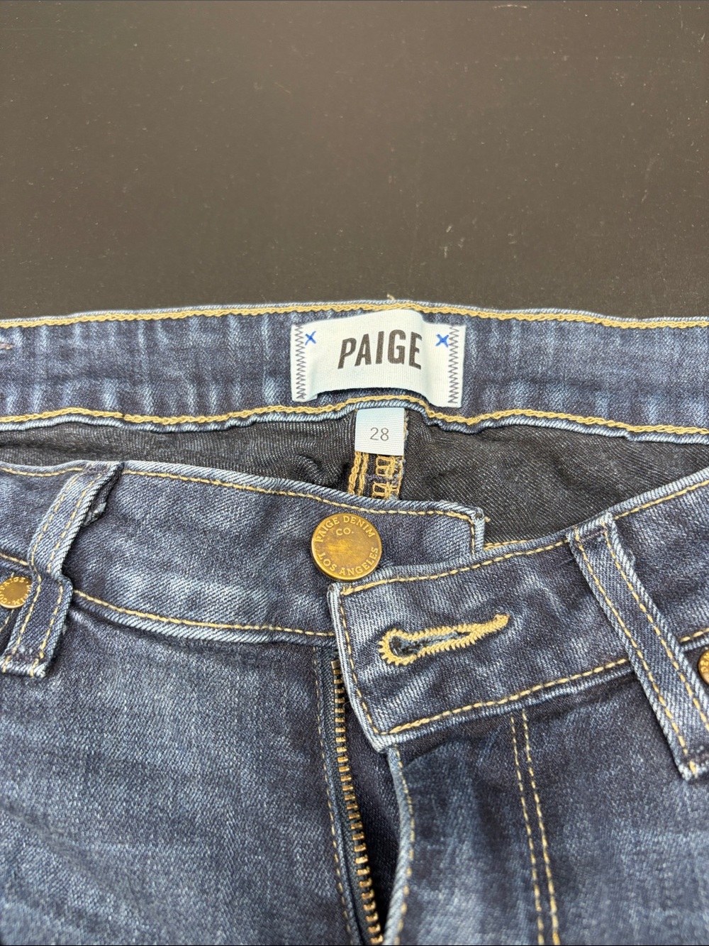 PAIGE Straight Leg Jeans in Indigo Blue